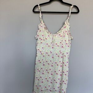 White multi-color flower sundress